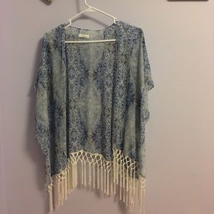 Blue paisley kimono